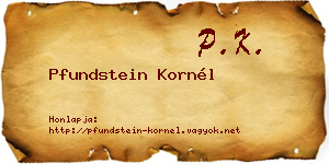 Pfundstein Kornél névjegykártya