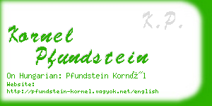 kornel pfundstein business card